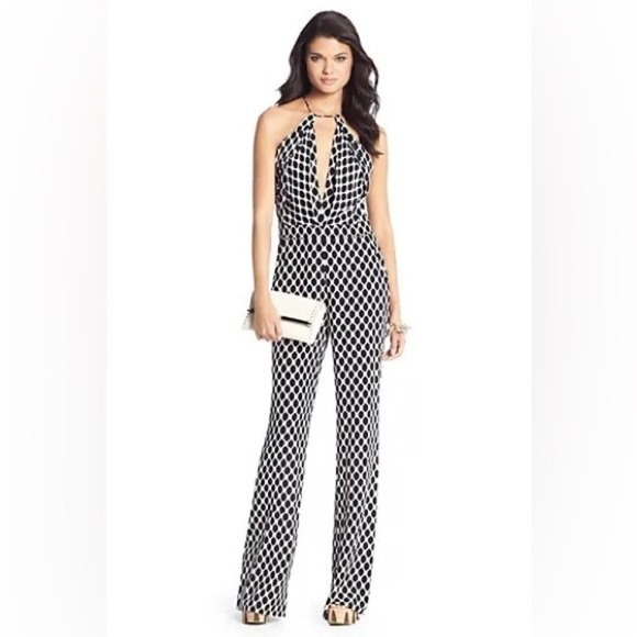 Diane Von Furstenberg Dvf Ireland Halter Jumpsuits Silk Size 0 - Picture 1 of 14